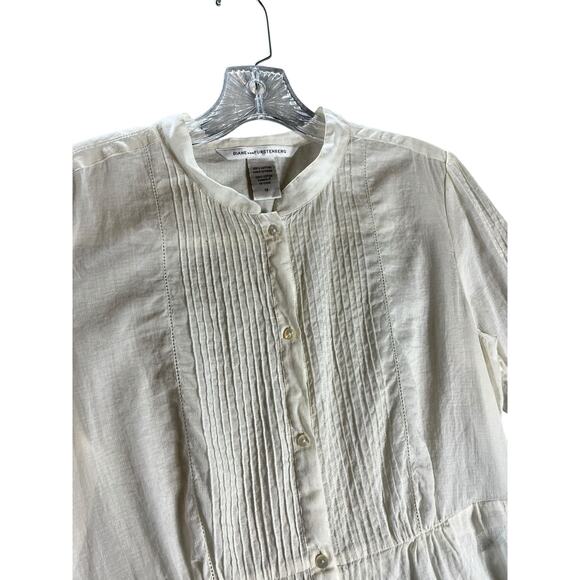 Diane Van Furstenberg Lawrence Shirt 12 100% Cotton Pintuck Pleats (2957) - Picture 6 of 8